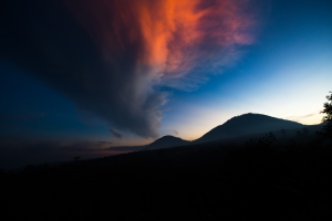 Is it a volcano or is it just a mountain with an awesome sunset setting? 